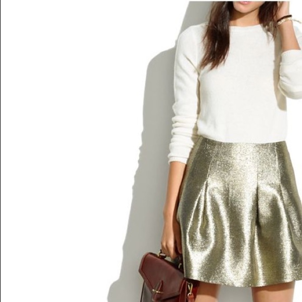 Madewell Shimmer Gold Skirt